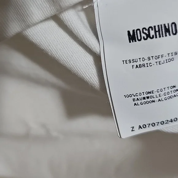 Moschino White and Black Graphic Tee - Picture 5 of 10